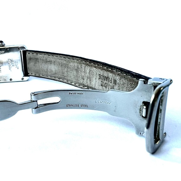 CARTIER TANK Quartz 22mm Silver 0.63TCW Diamond Watch - Picture 9 of 10